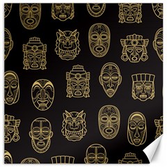 Indian Aztec African Historic Tribal Mask Seamless Pattern Canvas 16  X 16  by Vaneshart