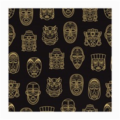 Indian Aztec African Historic Tribal Mask Seamless Pattern Medium Glasses Cloth by Vaneshart