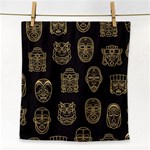 Indian Aztec African Historic Tribal Mask Seamless Pattern Face Towel Front