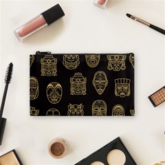 Indian Aztec African Historic Tribal Mask Seamless Pattern Cosmetic Bag (small) by Vaneshart