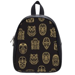 Indian Aztec African Historic Tribal Mask Seamless Pattern School Bag (small) by Vaneshart