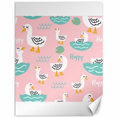 Cute Happy Duck Gift Card Design Seamless Pattern Template Canvas 12  X 16  by Vaneshart