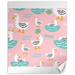 Cute Happy Duck Gift Card Design Seamless Pattern Template Canvas 16  X 20  by Vaneshart