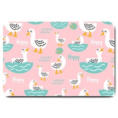 Cute Happy Duck Gift Card Design Seamless Pattern Template Large Doormat  by Vaneshart