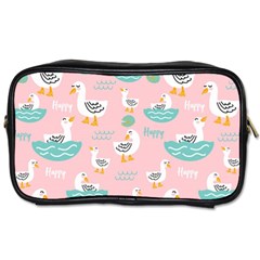 Cute Happy Duck Gift Card Design Seamless Pattern Template Toiletries Bag (two Sides) by Vaneshart