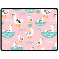 Cute Happy Duck Gift Card Design Seamless Pattern Template Double Sided Fleece Blanket (large)  by Vaneshart