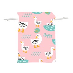 Cute Happy Duck Gift Card Design Seamless Pattern Template Lightweight Drawstring Pouch (l) by Vaneshart