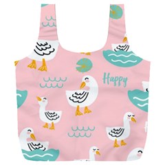 Cute Happy Duck Gift Card Design Seamless Pattern Template Full Print Recycle Bag (xxxl) by Vaneshart