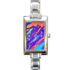 Multicolored Abstract Background Rectangle Italian Charm Watch by Vaneshart