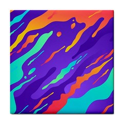 Multicolored Abstract Background Tile Coaster by Vaneshart