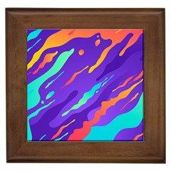 Multicolored Abstract Background Framed Tile by Vaneshart