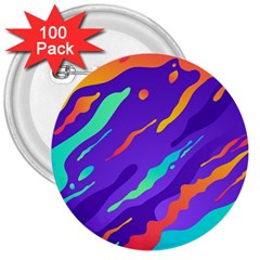 Multicolored Abstract Background 3  Buttons (100 Pack)  by Vaneshart