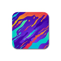 Multicolored Abstract Background Rubber Square Coaster (4 Pack)  by Vaneshart