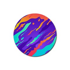 Multicolored Abstract Background Rubber Round Coaster (4 Pack)  by Vaneshart