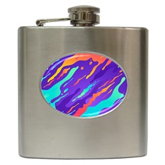 Multicolored Abstract Background Hip Flask (6 Oz)