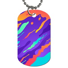 Multicolored Abstract Background Dog Tag (two Sides) by Vaneshart