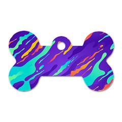 Multicolored Abstract Background Dog Tag Bone (one Side) by Vaneshart