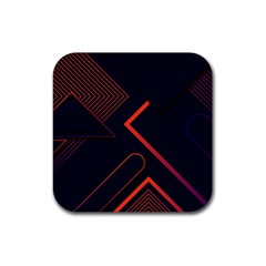 Gradient Geometric Shapes Dark Background Design Rubber Coaster (square)  by Vaneshart