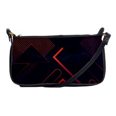 Gradient Geometric Shapes Dark Background Design Shoulder Clutch Bag by Vaneshart