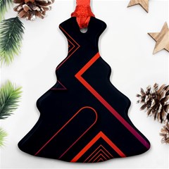 Gradient Geometric Shapes Dark Background Design Christmas Tree Ornament (two Sides) by Vaneshart