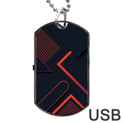 Gradient Geometric Shapes Dark Background Design Dog Tag Usb Flash (one Side) by Vaneshart