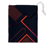 Gradient Geometric Shapes Dark Background Design Drawstring Pouch (4XL) Front