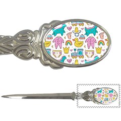 Baby Care Stuff Clothes Toys Cartoon Seamless Pattern Letter Opener by Vaneshart