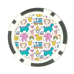 Baby Care Stuff Clothes Toys Cartoon Seamless Pattern Poker Chip Card Guard (10 Pack) by Vaneshart