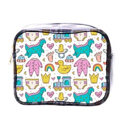 Baby Care Stuff Clothes Toys Cartoon Seamless Pattern Mini Toiletries Bag (one Side) by Vaneshart