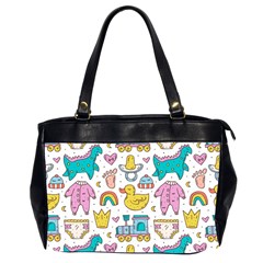 Baby Care Stuff Clothes Toys Cartoon Seamless Pattern Oversize Office Handbag (2 Sides) by Vaneshart