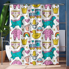 Baby Care Stuff Clothes Toys Cartoon Seamless Pattern Shower Curtain 60  X 72  (medium)  by Vaneshart