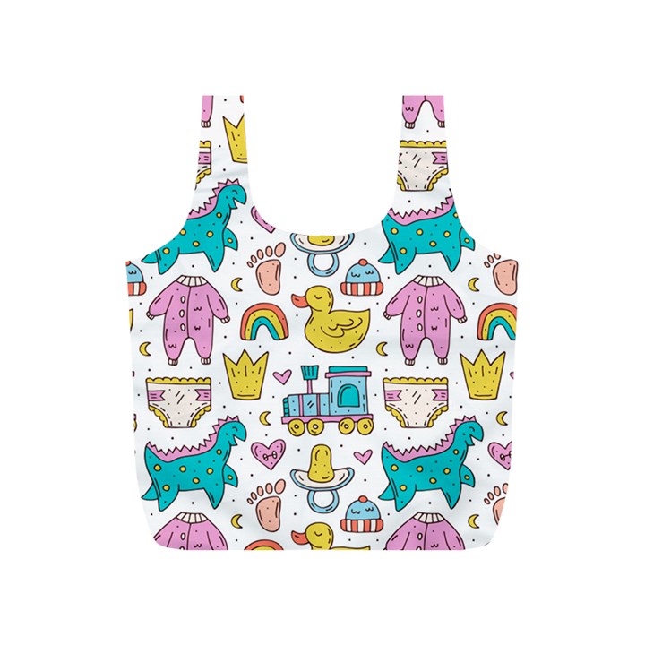 Baby Care Stuff Clothes Toys Cartoon Seamless Pattern Full Print Recycle Bag (S)