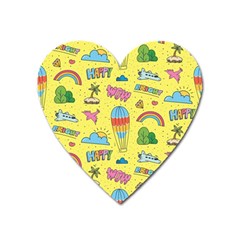 Travel Pattern Heart Magnet by Vaneshart