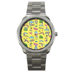 Travel Pattern Sport Metal Watch by Vaneshart