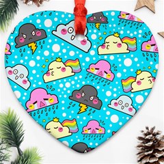 Cloud Seamless Pattern Ornament (Heart)