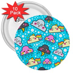 Cloud Seamless Pattern 3  Buttons (10 pack) 