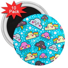 Cloud Seamless Pattern 3  Magnets (10 pack) 