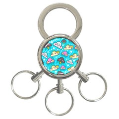 Cloud Seamless Pattern 3-ring Key Chain by Vaneshart