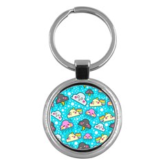 Cloud Seamless Pattern Key Chain (round) by Vaneshart