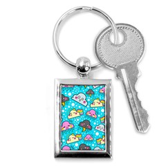 Cloud Seamless Pattern Key Chain (Rectangle)