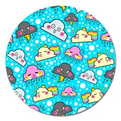 Cloud Seamless Pattern Magnet 5  (Round)