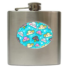 Cloud Seamless Pattern Hip Flask (6 Oz) by Vaneshart