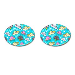 Cloud Seamless Pattern Cufflinks (Oval)