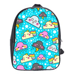 Cloud Seamless Pattern School Bag (Large)