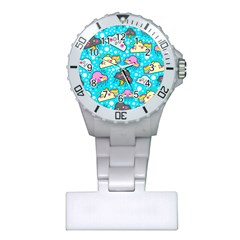 Cloud Seamless Pattern Plastic Nurses Watch