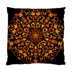 Round Frame Bees Honey Drops Insects Khokhloma Decor Summer Spring Themes Standard Cushion Case (one Side) by Vaneshart