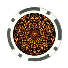 Round Frame Bees Honey Drops Insects Khokhloma Decor Summer Spring Themes Poker Chip Card Guard (10 Pack) by Vaneshart