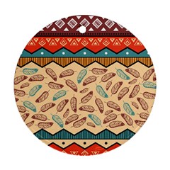 Ethnic Tribal Pattern Background Ornament (round) by Vaneshart