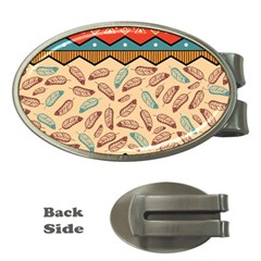 Ethnic Tribal Pattern Background Money Clips (oval)  by Vaneshart