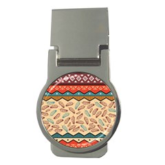 Ethnic Tribal Pattern Background Money Clips (round)  by Vaneshart